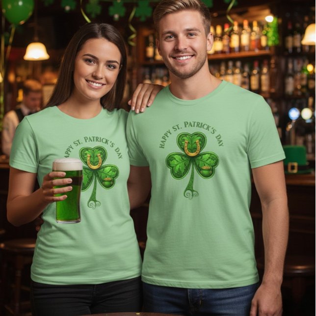 Camiseta Lucky Clover Horseshoe Tee – St. Patrick’s Day (Criador carregado)
