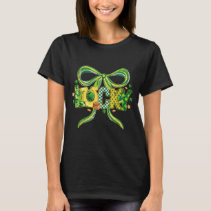 Camiseta Lucky Coquette Laço Fofo Retro Dia de São Patrício