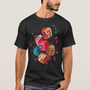 Camiseta Lucky Dice Colorida Tee Gráfica de Cassin