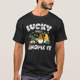 Camiseta Lucky E Eu Gnomo Dia de São Patrício Gnomo Irlandê