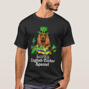 Camiseta Lucky English Cocker Spaniel Dog Leprechaun Rua Pa