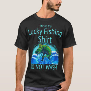 Camiseta Lucky Fishing gráfico Não Lavar design Pais D