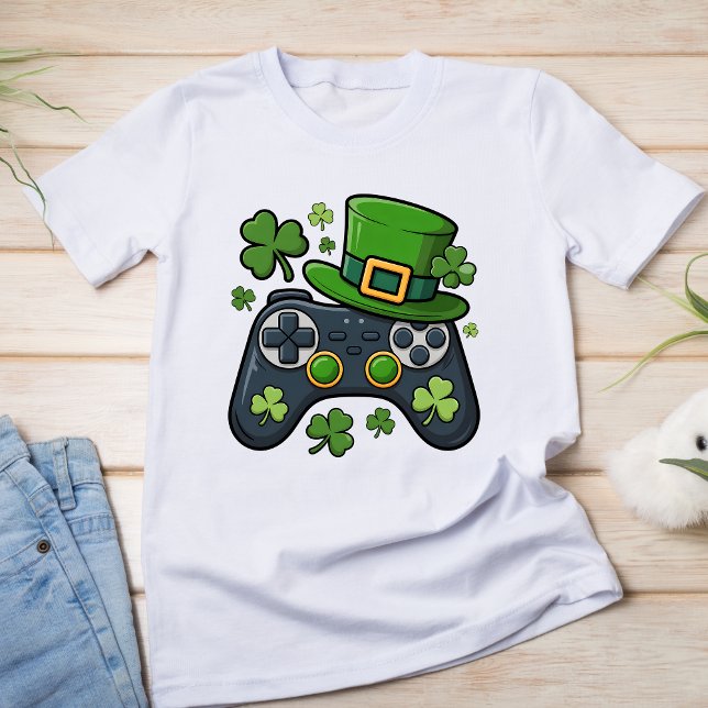 Camiseta Lucky Gamer St Patrick's Day Video Game Controller (Criador carregado)