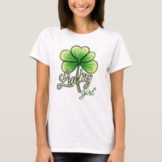 Camiseta Lucky Girl Clover St. Patrick's Day