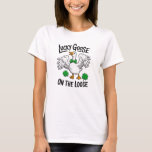 Camiseta Lucky Goose On The Loose Funny Goose Shamrock<br><div class="desc">Lucky Goose On The Loose Funny Goose Shamrock St Patrick Day</div>