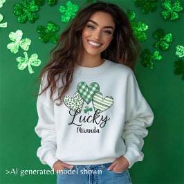 Camiseta Lucky Hearts: Dia de São Patrício Feminino Persona
