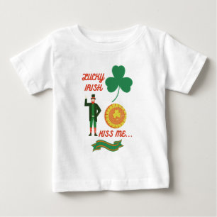 Camiseta Lucky Irish Kiss Me feliz santo padroeiro dia T-Sh