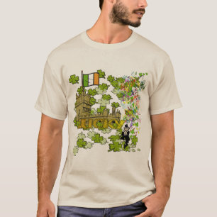 Camiseta Lucky Leprechaun e seu Castelo Irlandês