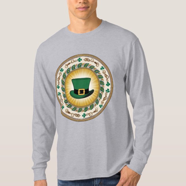 Camiseta Lucky Leprechaun Hat - Rua. Dia de Patrick (Frente)