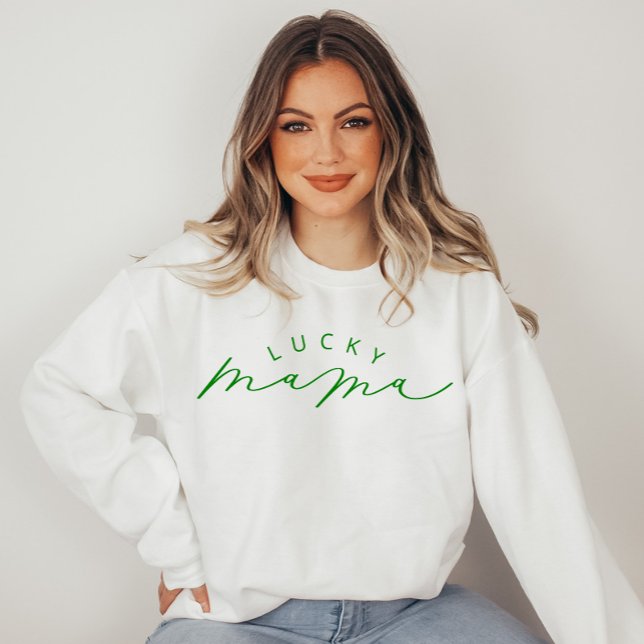 Camiseta Lucky Mama Cute Script Rua. (Criador carregado)
