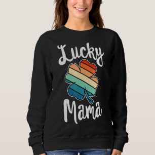 Camiseta Lucky Mama Dia de São Patrício Retro Shamrock Mãe 