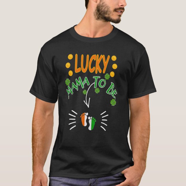 Camiseta Lucky Mama Irish Mom Dad Shamrock st patricks day  (Frente)