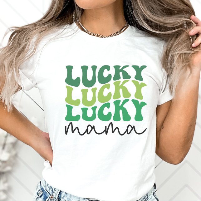 Camiseta Lucky Mama Retro Rua. Dia de Patrick (Criador carregado)