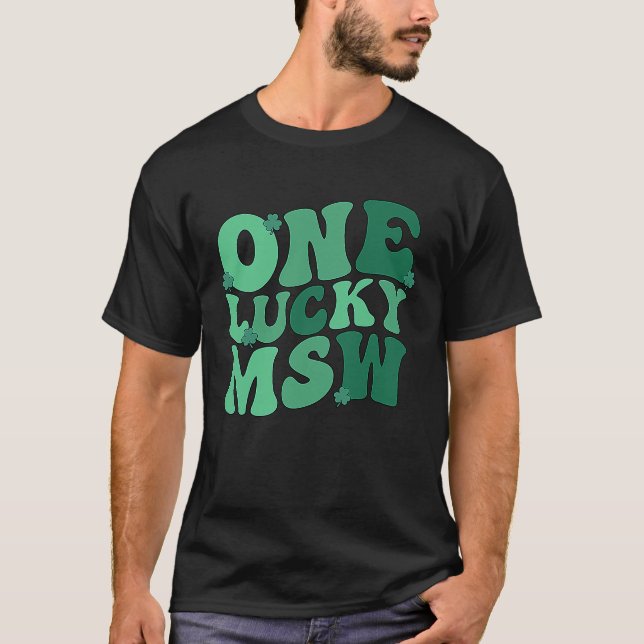 Camiseta Lucky MSW St Patrick's Day Master Of Social Work S (Frente)