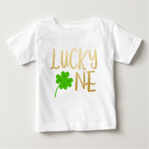 Camiseta Lucky One Rua. Dia dos Patricks Dourado Shamrock A