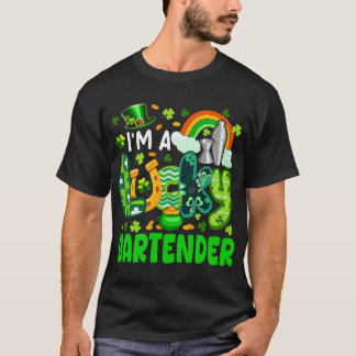 Camiseta Lucky Patrick's Day Bartender Proud Job Clovers Pa