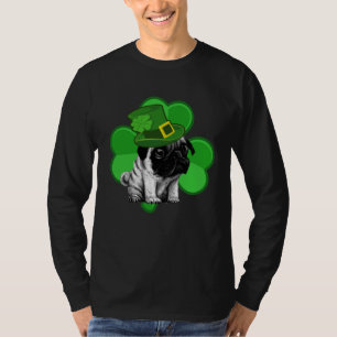 Camiseta Lucky Pug St Patrick Shamrock C Papai Cachorro Ma