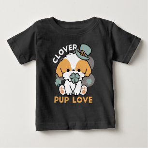 Camiseta Lucky Pup com Clover - Rua. Presente no Dia de Pat