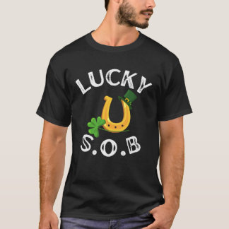 Camiseta Lucky S O B Trevo de Trepadeiras Chapéu Dia de São