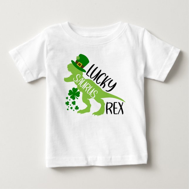 Camiseta Lucky Saurus Rex - Rua. Dinossauro do Dia de Patri (Frente)
