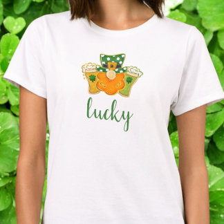 Camiseta Lucky Shamrock Beers Leprechaun Rua Partido de Pat