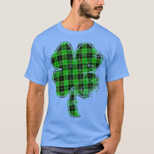 Camiseta Lucky Shamrock Buffalo Xadrez Green Clover Rua Pat