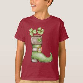 Camiseta Lucky Shamrock Dia de São Patrício Kids Arco-íris