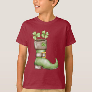 Camiseta Lucky Shamrock Dia de São Patrício Kids Arco-íris