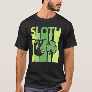 Camiseta Lucky Sloth Dia de São Patrício Irish Vintage Retr