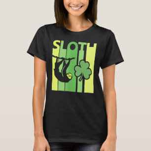 Camiseta Lucky Sloth Dia de São Patrício Irish Vintage Retr