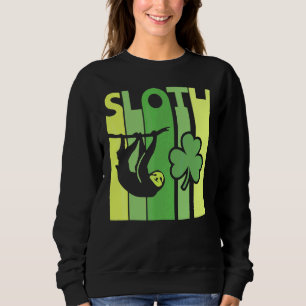 Camiseta Lucky Sloth Dia de São Patrício Irish Vintage Retr
