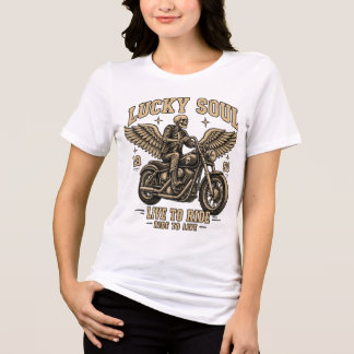 Camiseta Lucky Soul 1991 Viva para Andar Motoqueiro Esquele