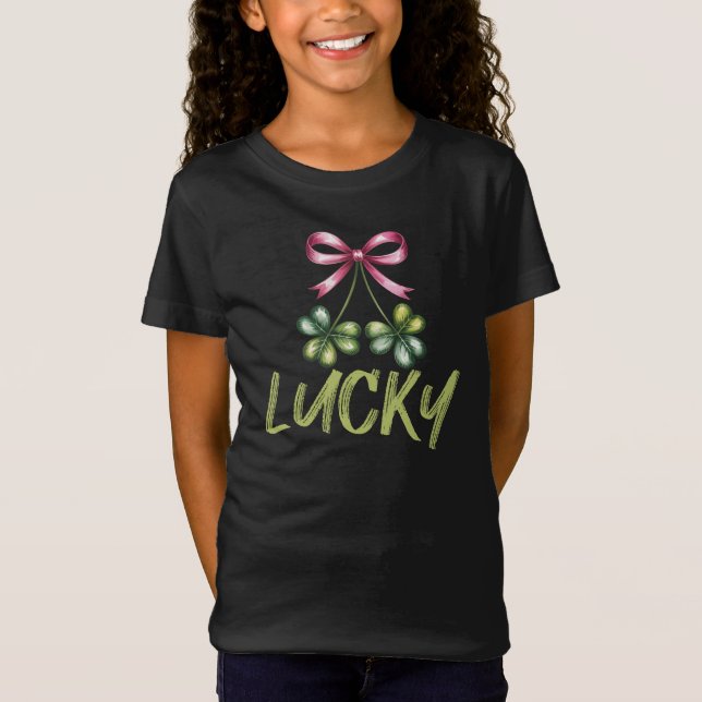Camiseta Lucky St Patrick's Coquette Laço (Frente)
