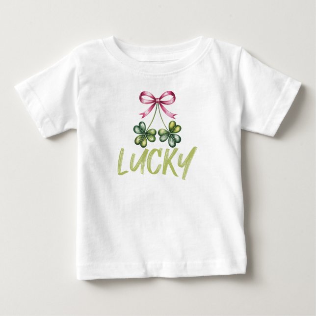 Camiseta Lucky St Patrick's Coquette Laço (Frente)
