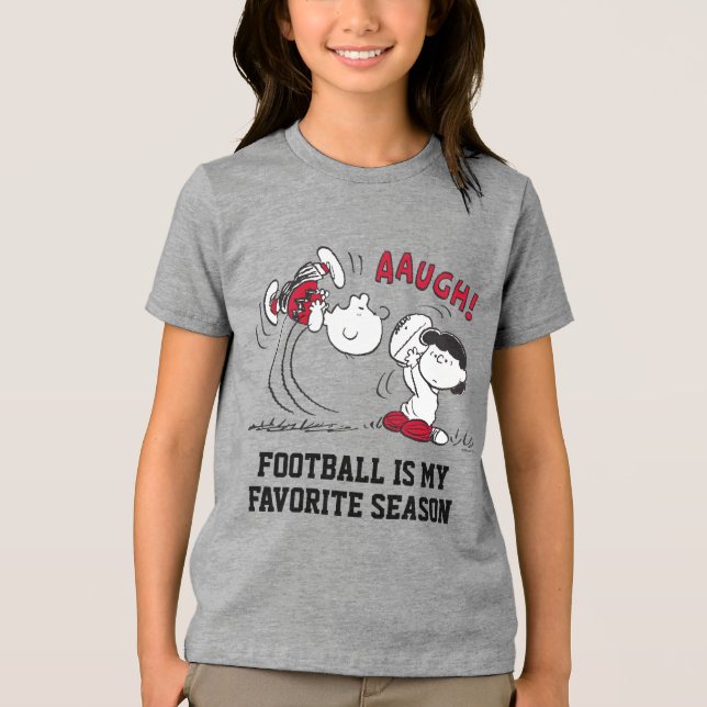 Camiseta Lucy Pulls Way Football Do Charlie Brown (Frente)