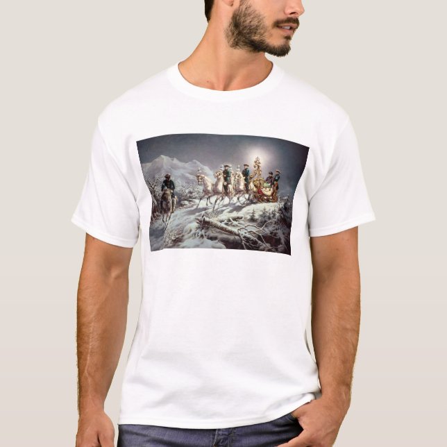 Camiseta Ludwig II de Baviera Sleighing na noite (Frente)
