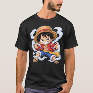 Camiseta Luffy D. Macaco Chibi Fofo Anime One Piece