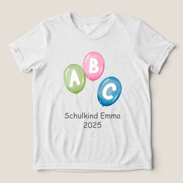 Camiseta Luftballons ABC - Schulkind 2026 | (Design frontal)