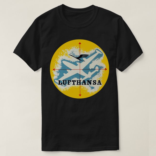 Camiseta Lufthansa Para Todos Os Pontos (Frente do Design)