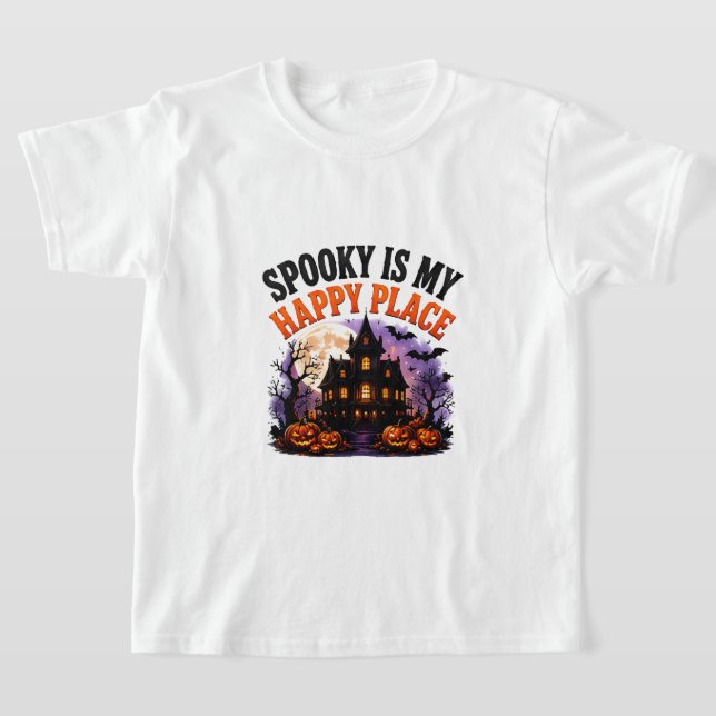 Camiseta 🎃 Lugar Feliz Ditado de Fantasma de Halloween 👻 (Postura )