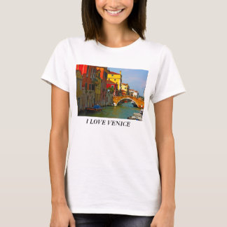Camiseta Lugares românticos em Veneza, EU AMO VENEZA