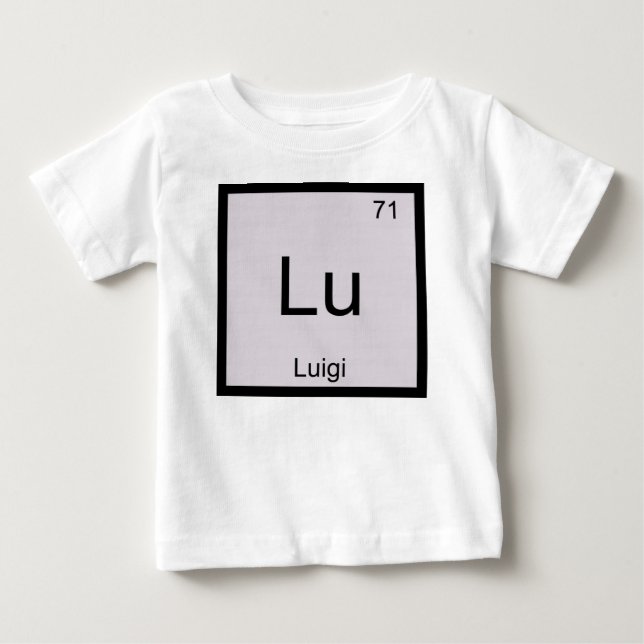 Camiseta Luigi Name Química Elemento Periódico (Frente)