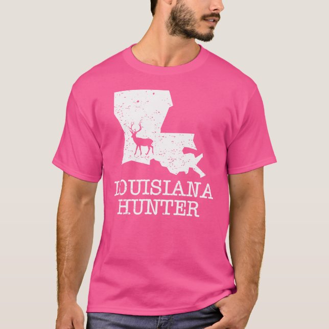 Camiseta Luisiana Hunter State Silhouette Deer Hunting (Frente)
