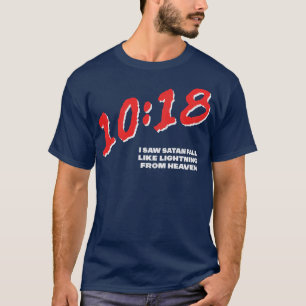 Camiseta Luke 1018 Eu vi a Satã cair como um raio de Hea