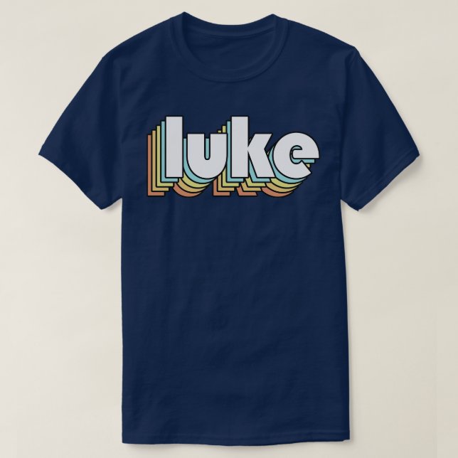 Camiseta Luke Retro Rainbow Tipografia Estilo Desvanecido (Frente do Design)