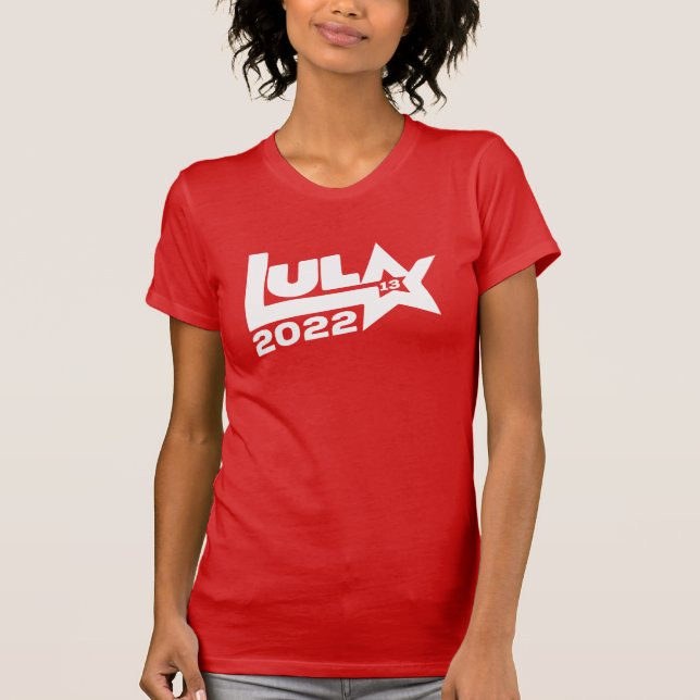 Camiseta Lula 2022 13 PT eleições presidenciais Brasil 2022 (Frente)