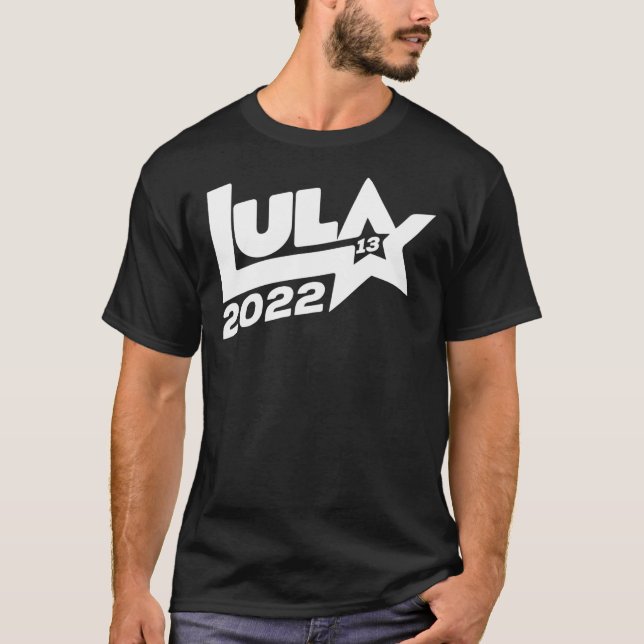 Camiseta Lula 2022 13 PT eleições presidenciais Brasil 2022 (Frente)