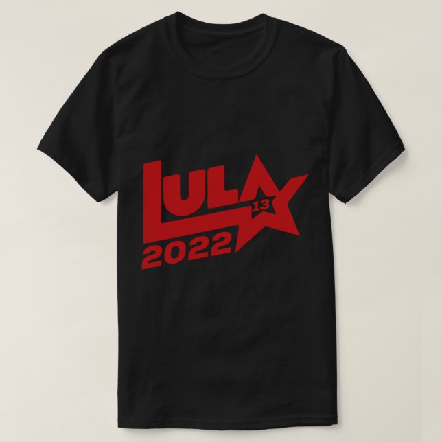 Camiseta Lula 2022 13 PT eleições presidenciais Brasil 2022 (Frente do Design)