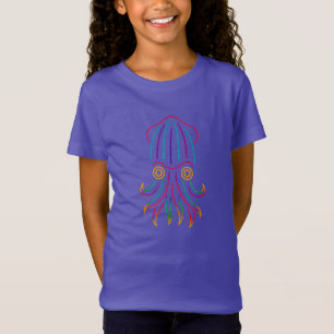 Camiseta Lula de Pijama Listrada – Arte de Cefalópode Neon