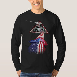 Camiseta Lula-Marrom Bandeira EUA Prisma Retro Vintage